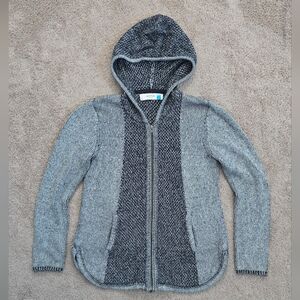 Anthropologie Sparrow Women's Gray Hooded Zip-up Cardigan Sz Medium